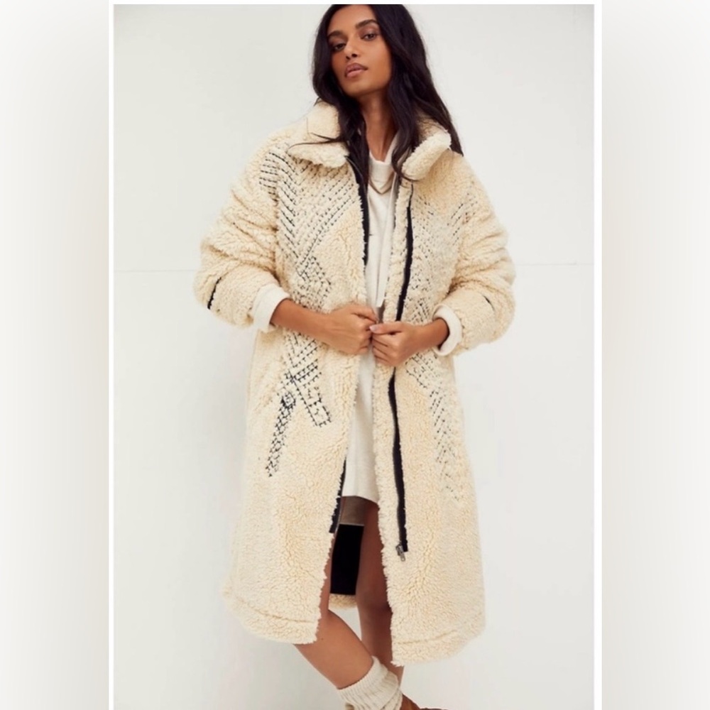 We the Free Sherpa Avery Embroidered Coat